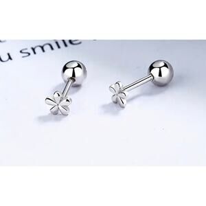 Fashion Sterling Silver 925 Earrings Studs Flower